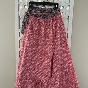 Frenchi Pink and Black Patterned Maxi Skirt